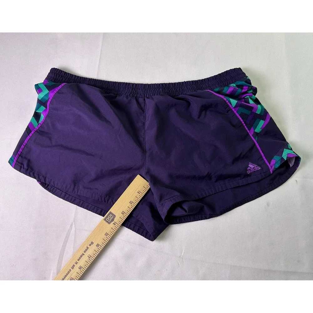 Adidas Climalite Women's Large Purple Geometric Print Running Athletic‎ Shorts L